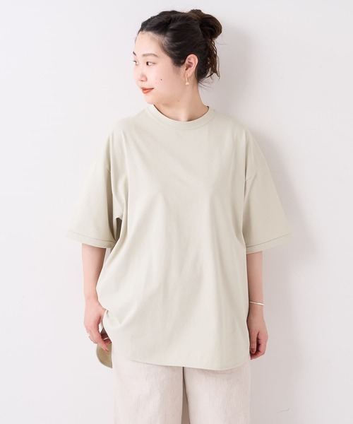 BEARDSLEY（ビアズリー）の「ドライコットンユルT（Tシャツ/カットソー・レディース・グリーン/ホワイト/ベージュ・FREE）」の22枚目の写真