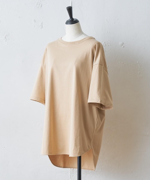 BEARDSLEY（ビアズリー）の「ドライコットンユルT（Tシャツ/カットソー・レディース・グリーン/ホワイト/ベージュ・FREE）」の15枚目の写真