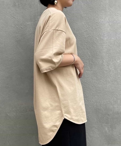 BEARDSLEY（ビアズリー）の「ドライコットンユルT（Tシャツ/カットソー・レディース・グリーン/ホワイト/ベージュ・FREE）」の14枚目の写真