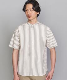 BEAUTY&YOUTH UNITED ARROWS | BY 100/2 ストライプ バンドカラー リラックスレギュラー シャツ(シャツ/ブラウス)