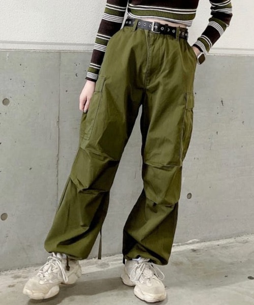 WEGO（ウィゴー）の「WEGO/ワイドカーゴパンツ（カーゴパンツ・メンズ・ホワイト/ブラック/カーキ・MEDIUM/LARGE）」の3枚目の写真