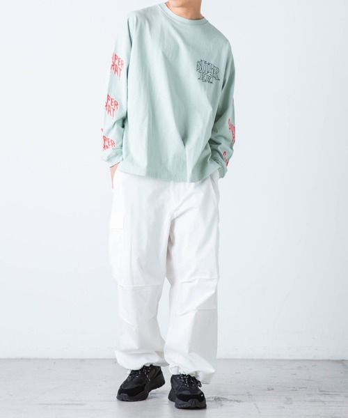 WEGO（ウィゴー）の「WEGO/ワイドカーゴパンツ（カーゴパンツ・メンズ・ホワイト/ブラック/カーキ・MEDIUM/LARGE）」の6枚目の写真