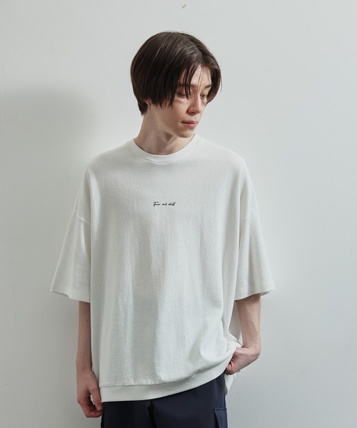 JUNRED（ジュンレッド）の「2ポイントショートスリーブワイドPO（Tシャツ/カットソー・メンズ・ホワイト/グリーン/ブルー系その他4/ブラック/ブルー系その他5/ミント/ホワイト系その他/ライトグレー/チャコールグレー/ブルー・S/M/L）」の2枚目の写真