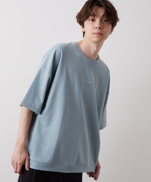JUNRED（ジュンレッド）の「2ポイントショートスリーブワイドPO（Tシャツ/カットソー・メンズ・ホワイト/グリーン/ブルー系その他4/ブラック/ブルー系その他5/ミント/ホワイト系その他/ライトグレー/チャコールグレー/ブルー・S/M/L）」の10枚目の写真