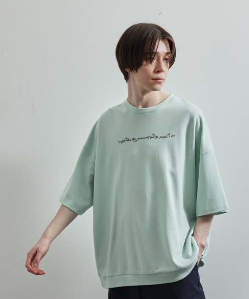 JUNRED（ジュンレッド）の「2ポイントショートスリーブワイドPO（Tシャツ/カットソー・メンズ・ホワイト/グリーン/ブルー系その他4/ブラック/ブルー系その他5/ミント/ホワイト系その他/ライトグレー/チャコールグレー/ブルー・S/M/L）」の7枚目の写真