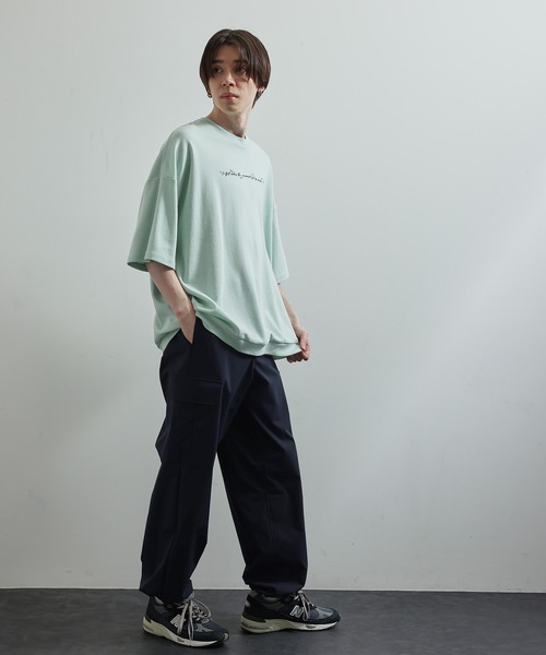 JUNRED（ジュンレッド）の「2ポイントショートスリーブワイドPO（Tシャツ/カットソー・メンズ・ホワイト/グリーン/ブルー系その他4/ブラック/ブルー系その他5/ミント/ホワイト系その他/ライトグレー/チャコールグレー/ブルー・S/M/L）」の20枚目の写真