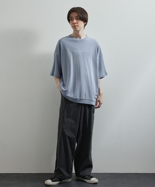 JUNRED（ジュンレッド）の「2ポイントショートスリーブワイドPO（Tシャツ/カットソー・メンズ・ホワイト/グリーン/ブルー系その他4/ブラック/ブルー系その他5/ミント/ホワイト系その他/ライトグレー/チャコールグレー/ブルー・S/M/L）」の19枚目の写真