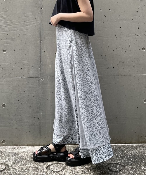 AS KNOW AS PINKY（アズノゥアズピンキー）の「お花のかくれんぼなスカート（スカート・レディース・ブラック/オフホワイト/ピンク・FREE）」の10枚目の写真