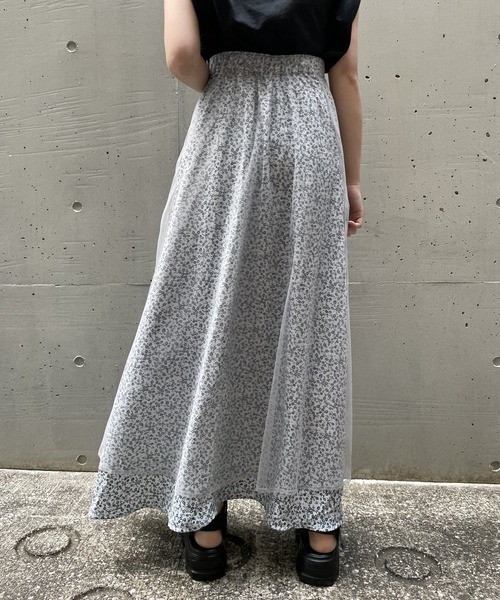 AS KNOW AS PINKY（アズノゥアズピンキー）の「お花のかくれんぼなスカート（スカート・レディース・ブラック/オフホワイト/ピンク・FREE）」の13枚目の写真