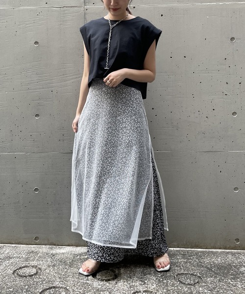 AS KNOW AS PINKY（アズノゥアズピンキー）の「お花のかくれんぼなスカート（スカート・レディース・ブラック/オフホワイト/ピンク・FREE）」の9枚目の写真