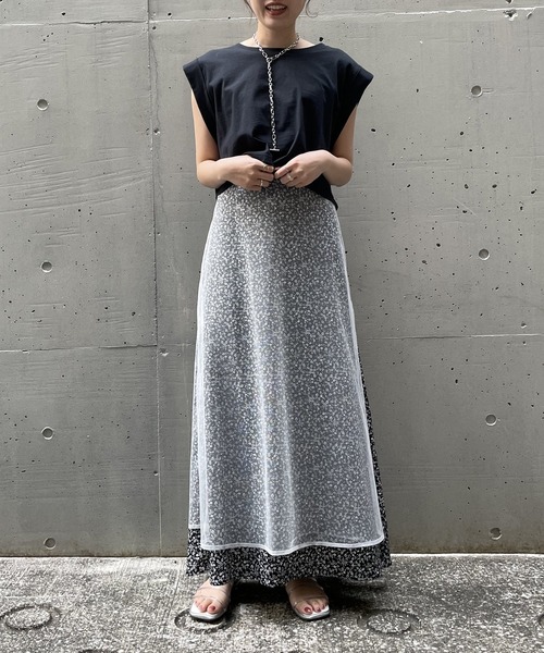 AS KNOW AS PINKY（アズノゥアズピンキー）の「お花のかくれんぼなスカート（スカート・レディース・ブラック/オフホワイト/ピンク・FREE）」の12枚目の写真