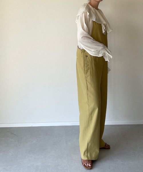 美品 mitomi.m リネン セーラー襟 サロペット 美品 mitomi.m