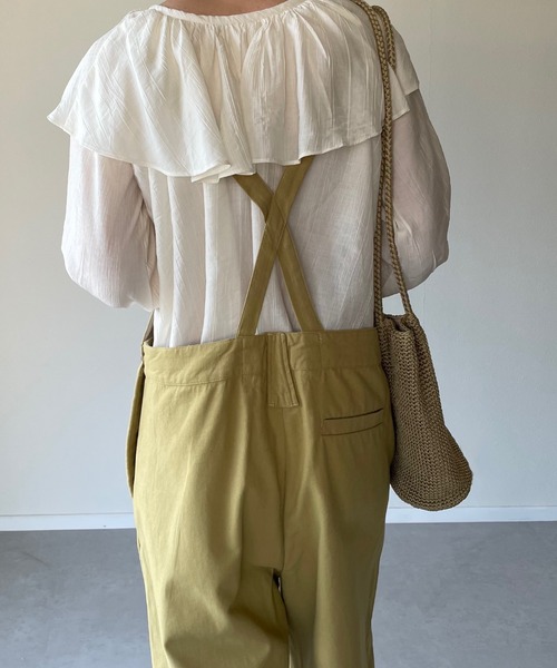 美品　mitomi.m リネン　セーラー襟　サロペット motomi.m リネンサロペット | FRENCH Bleu .rooms