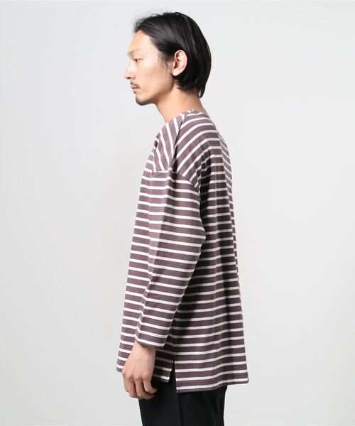 VALLIS by FACTOTUM(ヴァリスバイファクトタム)の「STUDIOUS別注 ロゴワッペンバスクシャツ(Tシャツ/カットソー・メンズ・グレー/ブラウン/パープル/カーキ/ブラック・LARGE/MEDIUM)」の6枚目の写真