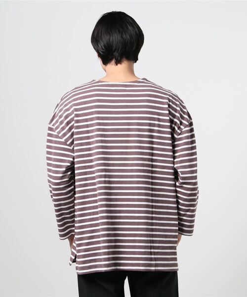 VALLIS by FACTOTUM(ヴァリスバイファクトタム)の「STUDIOUS別注 ロゴワッペンバスクシャツ(Tシャツ/カットソー・メンズ・グレー/ブラウン/パープル/カーキ/ブラック・LARGE/MEDIUM)」の7枚目の写真