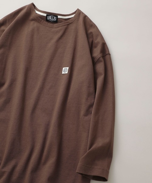 VALLIS by FACTOTUM(ヴァリスバイファクトタム)の「STUDIOUS別注 ロゴワッペンバスクシャツ(Tシャツ/カットソー・メンズ・グレー/ブラウン/パープル/カーキ/ブラック・LARGE/MEDIUM)」の4枚目の写真