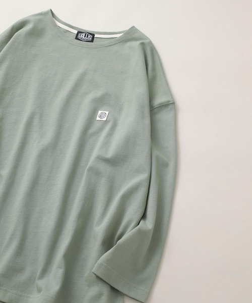 VALLIS by FACTOTUM(ヴァリスバイファクトタム)の「STUDIOUS別注 ロゴワッペンバスクシャツ(Tシャツ/カットソー・メンズ・グレー/ブラウン/パープル/カーキ/ブラック・LARGE/MEDIUM)」の5枚目の写真