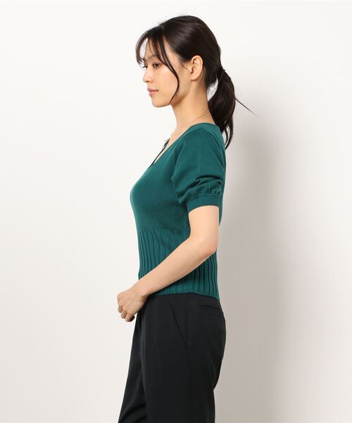 FREE'S MART(フリーズマート)の「スクエアネックボリュームスリーブ半袖ニット(ニット/セーター・レディース・ブラック/ピンク/ホワイト/グリーン・FREE)」の6枚目の写真