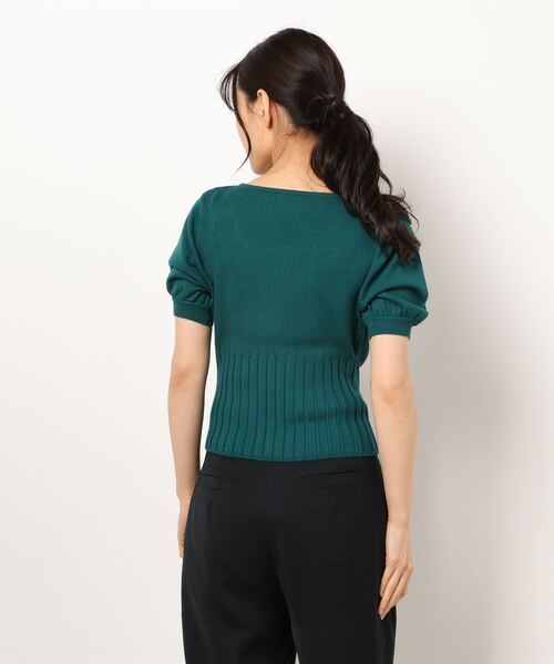 FREE'S MART(フリーズマート)の「スクエアネックボリュームスリーブ半袖ニット(ニット/セーター・レディース・ブラック/ピンク/ホワイト/グリーン・FREE)」の5枚目の写真