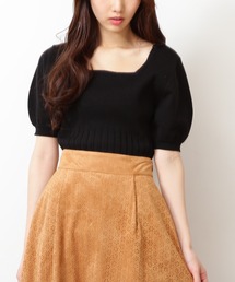FREE'S MART | スクエアネックボリュームスリーブ半袖ニット(ニット/セーター)