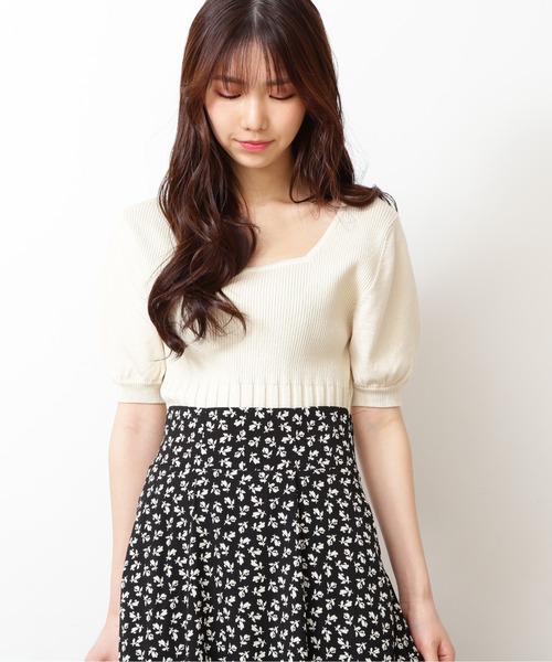 FREE'S MART(フリーズマート)の「スクエアネックボリュームスリーブ半袖ニット(ニット/セーター・レディース・ブラック/ピンク/ホワイト/グリーン・FREE)」の18枚目の写真