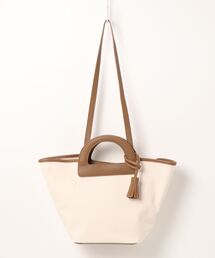 Te chichi | 繰り手舟形キャンバストートバッグ(トートバッグ)