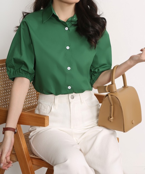 ひろみ様 マディソンブルー コットン 半袖 シャツブラウス ベージュ XS SHIRT / BLOUSE (シャツ / ブラウス） - MADISONBLUE ONLINE STORE