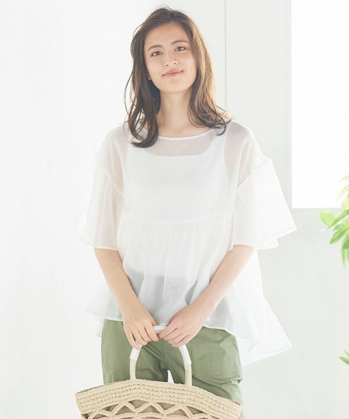 LIPSTAR(リップスター)の「【WEB別注カラーあり】ラウンドヘムシアーティアードブラウス(シャツ/ブラウス・レディース・ブラック/パープル/オフホワイト/カーキ/ピンク・M)」の19枚目の写真