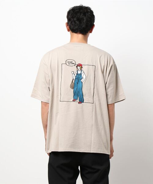 LB/S （エルビーエス）の「GIRLS刺繍バックプリントビッグシルエットTシャツ（Tシャツ/カットソー・メンズ・ベージュ/ダークブルー/ホワイト/ライトグリーン・LARGE/MEDIUM）」の2枚目の写真