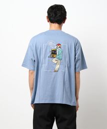 GIRLS刺繍バックプリントビッグシルエットTシャツ