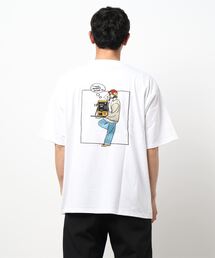 GIRLS刺繍バックプリントビッグシルエットTシャツ