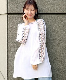 カラフルキカ刺繍チュニックワンピース