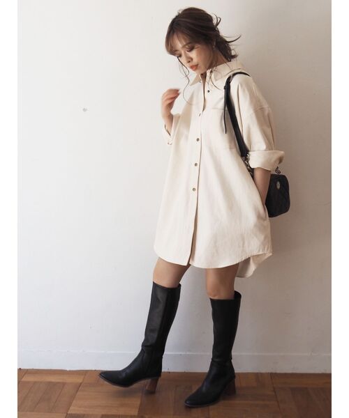 EVRIS(エヴリス)の「ウッドヒールロングブーツ(ブーツ・レディース・ブラウン/その他1/ブラック・MEDIUM/SMALL/LARGE)」の15枚目の写真