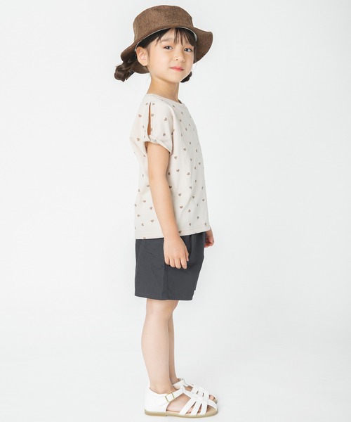 BRANSHES（ブランシェス）の「【プチプラ】ハート柄×肩あき半袖Ｔシャツ（Tシャツ/カットソー・キッズ・ベージュ/ネイビー・120cm/150cm/110cm/100cm/130cm/90cm/140cm）」の9枚目の写真