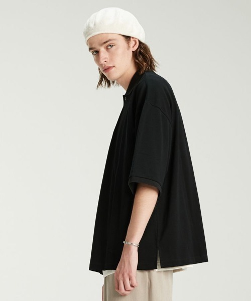 LIDNM(リドム)の「OVER SIZED POLO(ポロシャツ・メンズ・ブラック・LARGE)」の4枚目の写真