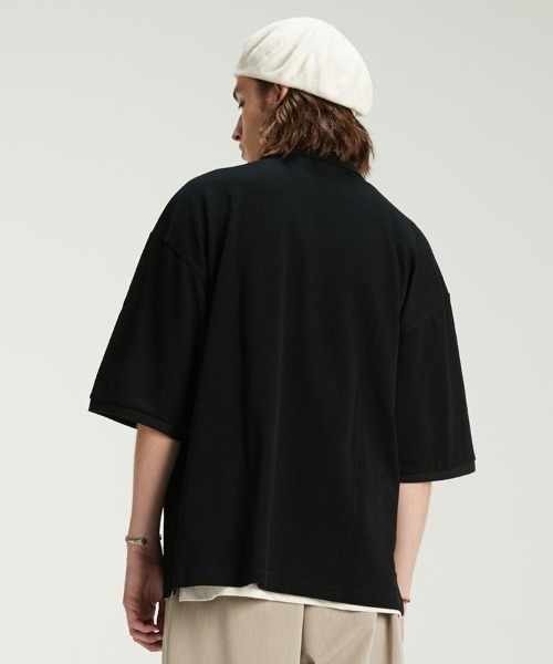 LIDNM(リドム)の「OVER SIZED POLO(ポロシャツ・メンズ・ブラック・LARGE)」の5枚目の写真