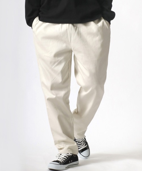 Lazar(ラザル)の「Chef's Pants/ワイドテーパード シェフパンツ/イージーパンツ/ワークパンツ/カラーパンツ(チノパンツ・メンズ・チャコールグレー/ブラック/ベージュ/ネイビー/オフホワイト/オリーブ/インディゴブルー/ブラック系その他/ブルー系その他/ワンウォッシュ/グレイッシュブルー・M/L/XL)」の2枚目の写真