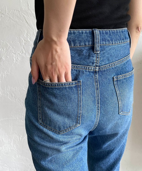 CAPRICIEUX LE'MAGE（カプリシューレマージュ）の「段違いストレートデニム（デニムパンツ・レディース・ブルー・36/38）」の6枚目の写真