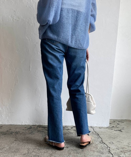 CAPRICIEUX LE'MAGE（カプリシューレマージュ）の「段違いストレートデニム（デニムパンツ・レディース・ブルー・36/38）」の9枚目の写真
