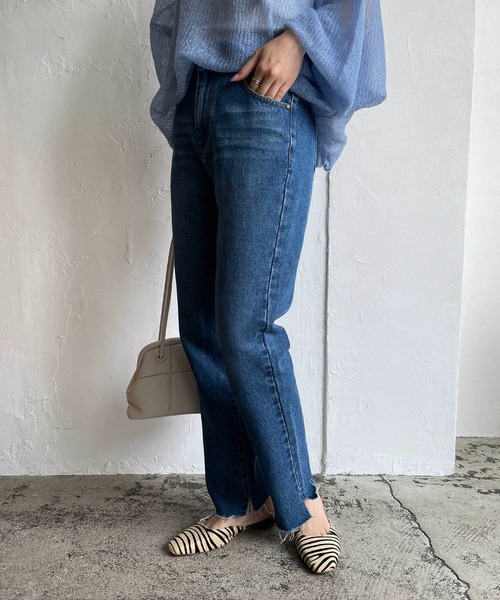 CAPRICIEUX LE'MAGE（カプリシューレマージュ）の「段違いストレートデニム（デニムパンツ・レディース・ブルー・36/38）」の11枚目の写真