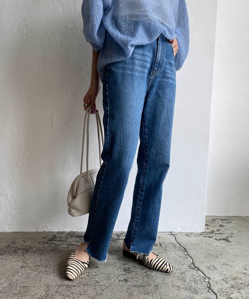 CAPRICIEUX LE'MAGE（カプリシューレマージュ）の「段違いストレートデニム（デニムパンツ・レディース・ブルー・36/38）」の12枚目の写真