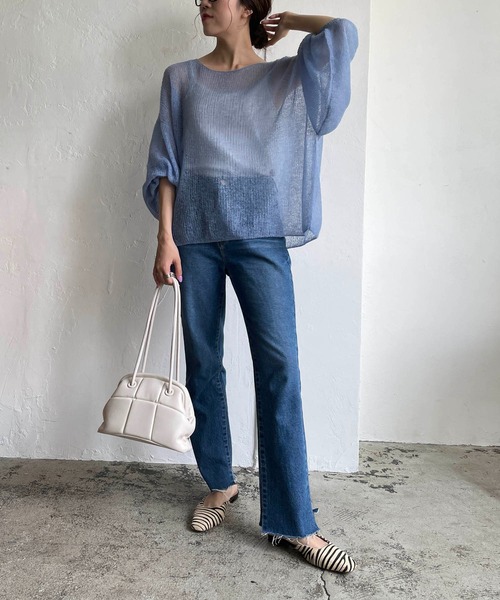 CAPRICIEUX LE'MAGE（カプリシューレマージュ）の「段違いストレートデニム（デニムパンツ・レディース・ブルー・36/38）」の13枚目の写真