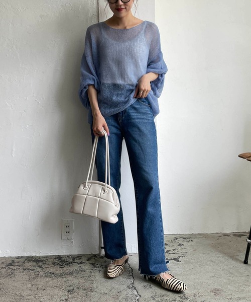 CAPRICIEUX LE'MAGE（カプリシューレマージュ）の「段違いストレートデニム（デニムパンツ・レディース・ブルー・36/38）」の14枚目の写真