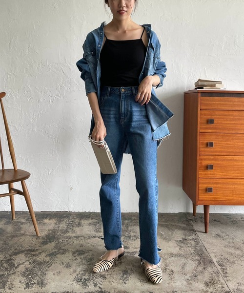 CAPRICIEUX LE'MAGE（カプリシューレマージュ）の「段違いストレートデニム（デニムパンツ・レディース・ブルー・36/38）」の20枚目の写真