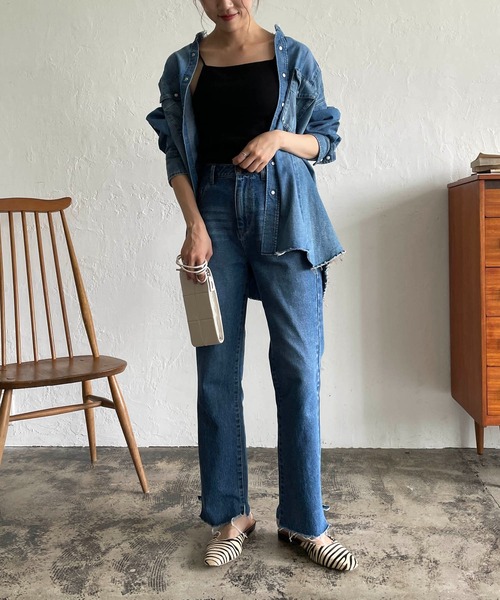 CAPRICIEUX LE'MAGE（カプリシューレマージュ）の「段違いストレートデニム（デニムパンツ・レディース・ブルー・36/38）」の21枚目の写真