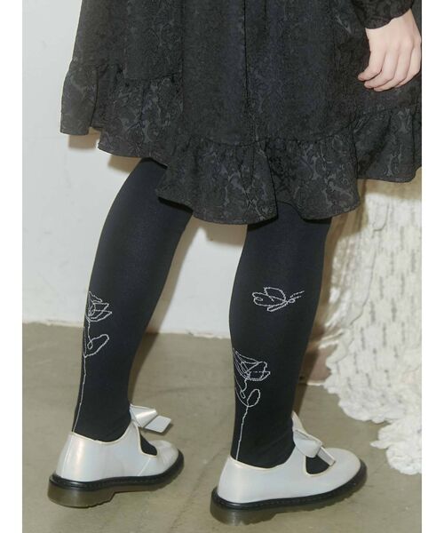 merry jenny（メリージェニー）の「咲いたタイツ（タイツ/ストッキング・レディース・ブラック・FREE）」の5枚目の写真