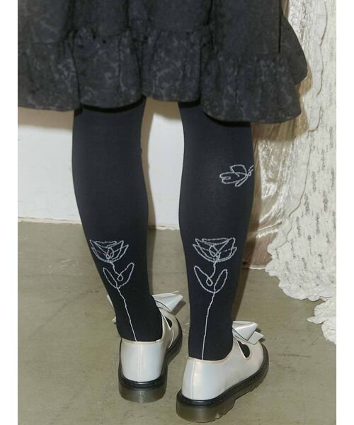 merry jenny（メリージェニー）の「咲いたタイツ（タイツ/ストッキング・レディース・ブラック・FREE）」の2枚目の写真