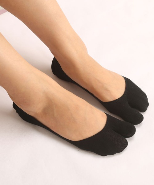 「kakko」(カッコ)の「レディース 足袋ソックス フットカバー靴下(ソックス/靴下・レディース・ホワイト/ブラック/ベージュ/パープル/グレー/ピンク/イエロー/グリーン・FREE)」の3枚目の写真