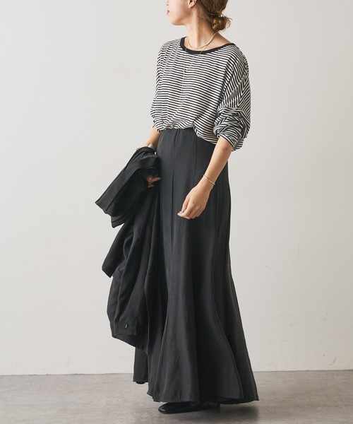 Omekashi（オメカシ）の「キュプラ切替マーメイドスカート（スカート・レディース・ブラック/ブラウン/ブルー・38/36）」の21枚目の写真