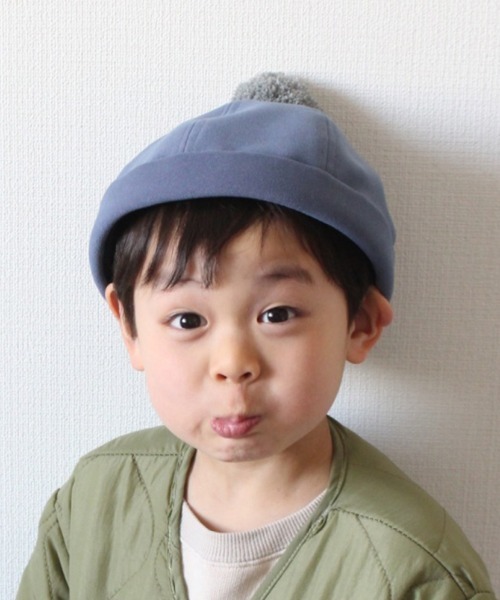 GRIN BUDDY(グリンバディ)の「【GRIN BUDDY/グリンバディ】【キッズ】ポンロールキャップ/Pon Roll Cap(キャップ・キッズ・ブルー/ベージュ・54)」の2枚目の写真